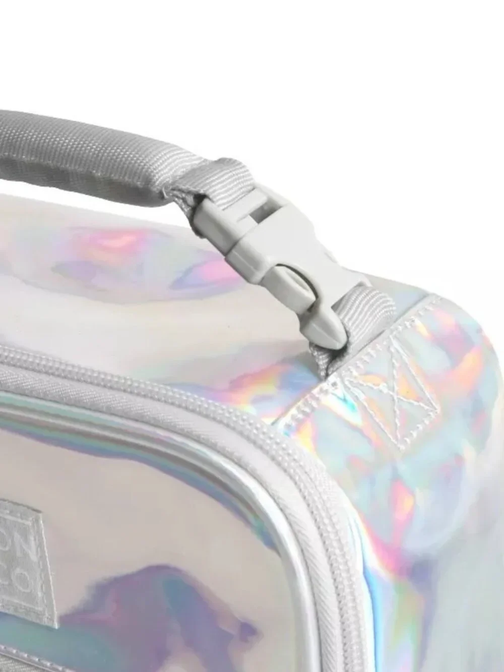 Fulton Bag Co Insulated Lunch Bag Holographic Silver Hard Liner Divider